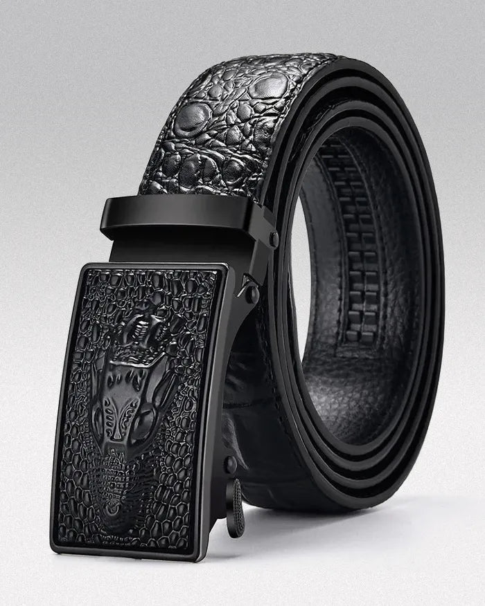 Automatic Buckle belt ’Crocs’ - Black / 105cm / 41inches