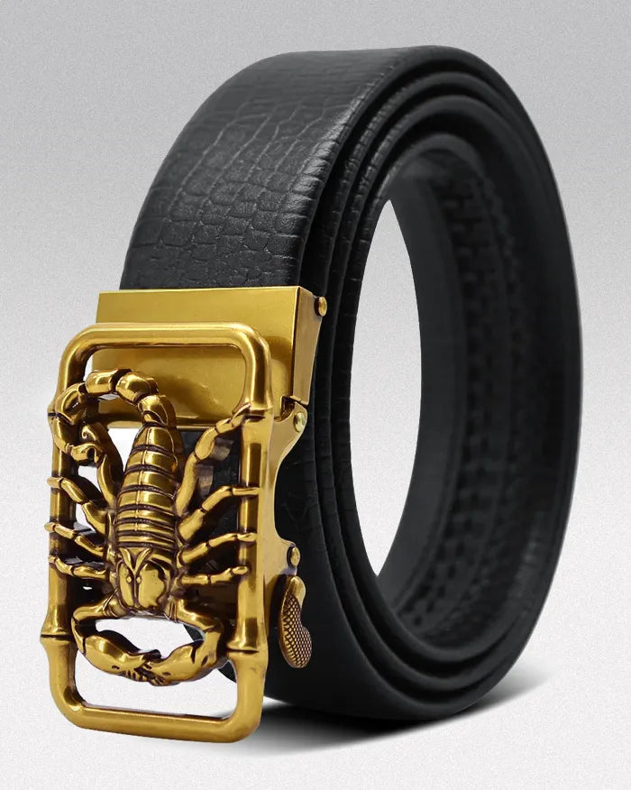 Belt with automatic buckle ’Scorpio’ - Gold / 105cm / 41inches
