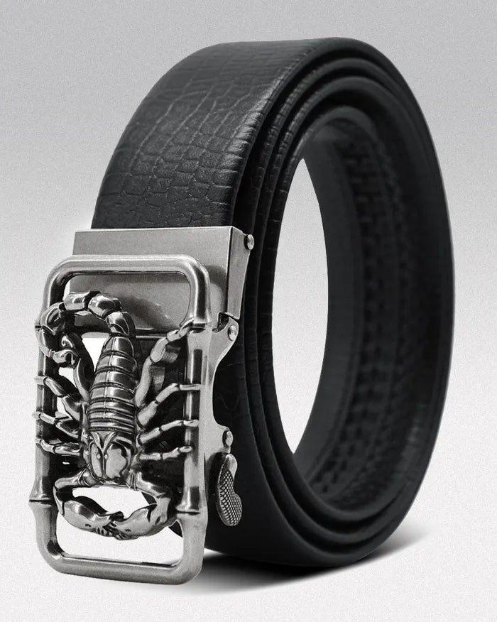Belt with automatic buckle ’Scorpio’ - Silver / 105cm / 41inches