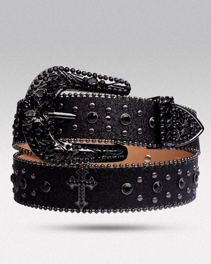 Black y2k belt ’Cryo’ - 105cm / 41inches