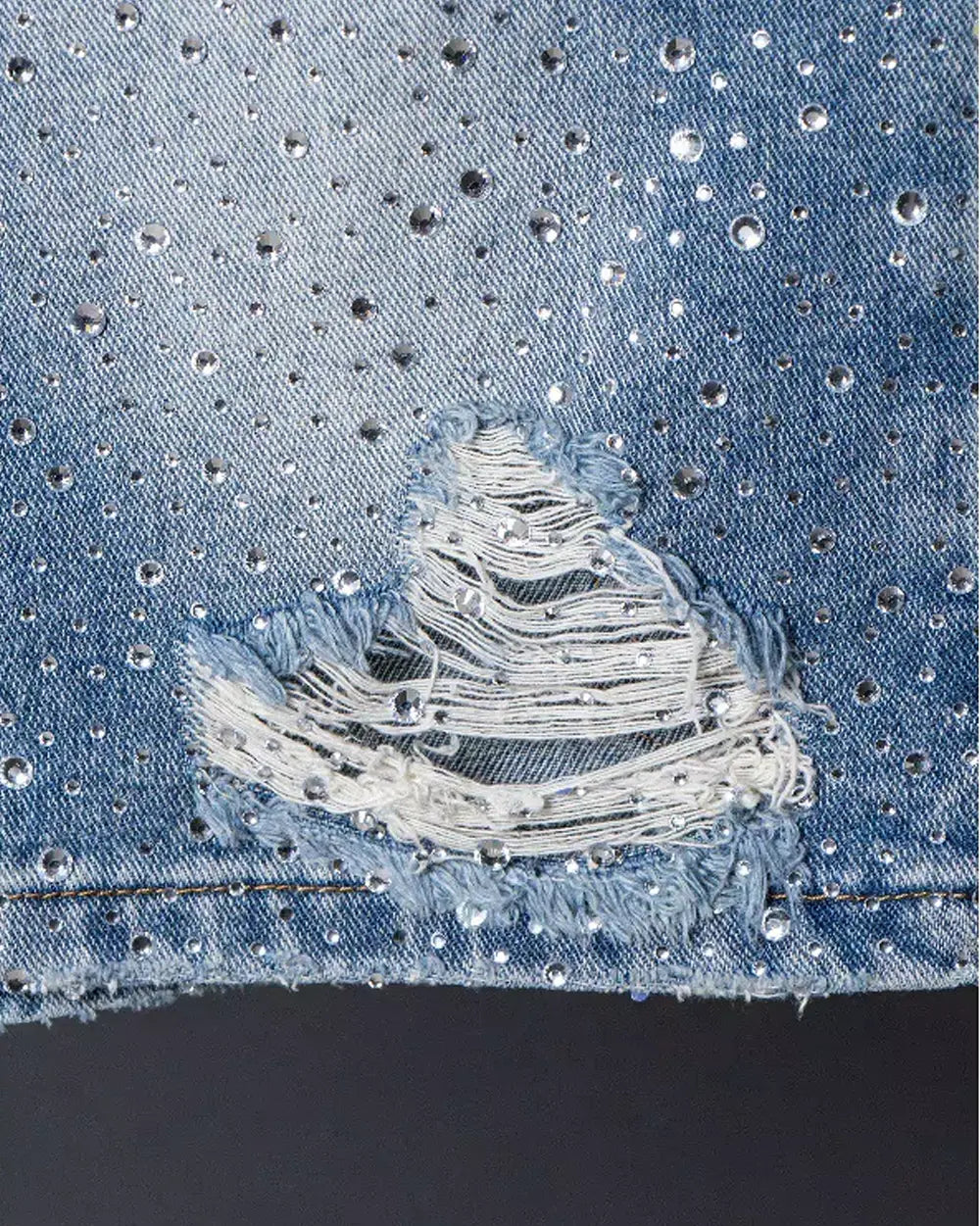 Blue Jorts Rhinestone ’Opal’