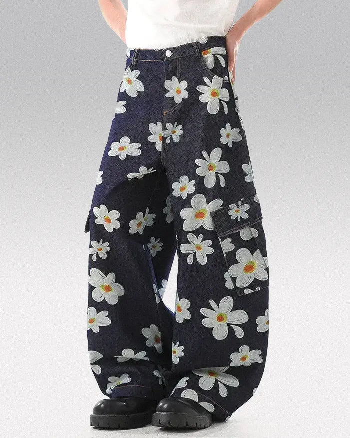 Daisy Flower jeans ’Lumen’ - S / Blue