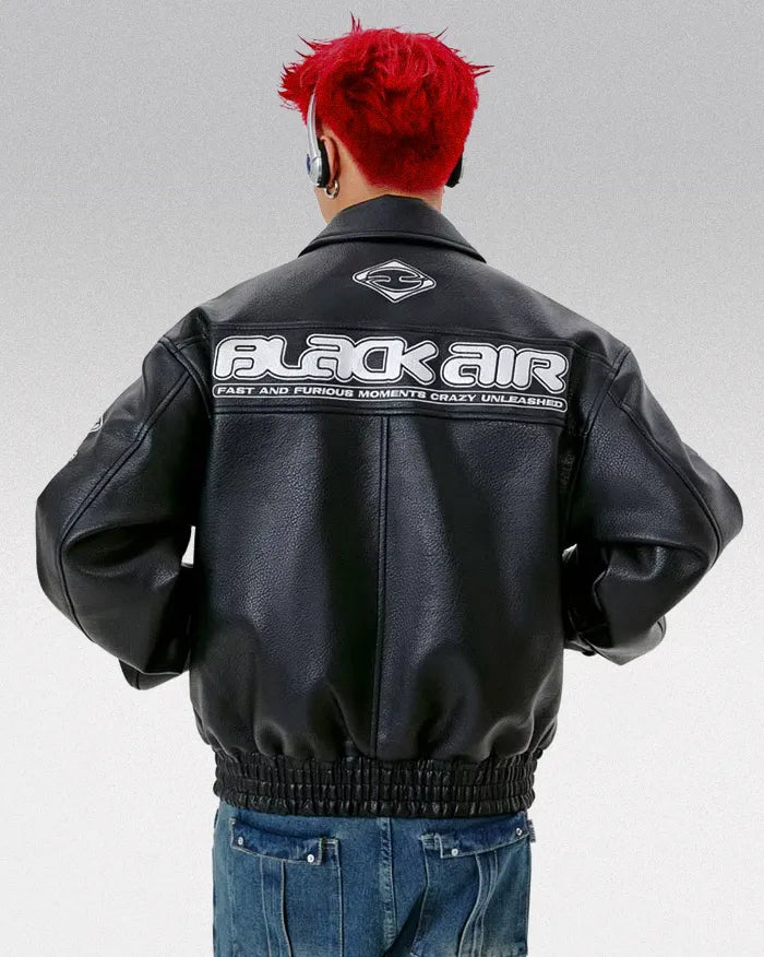 Leather racing jacket ’Vertex’
