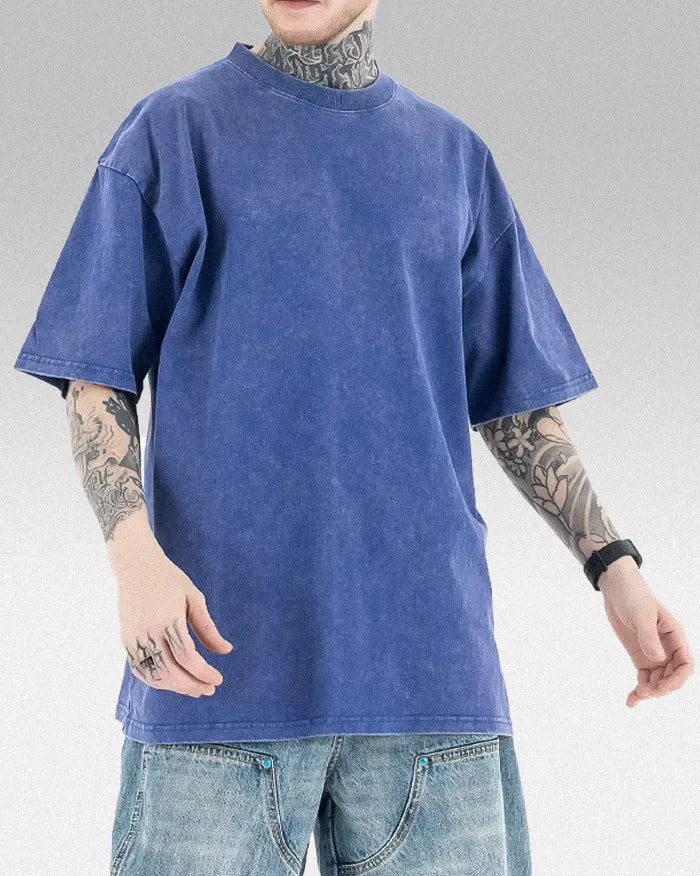 Men’s retro casual short sleeve t-shirt ’Coda’ - Blue / S