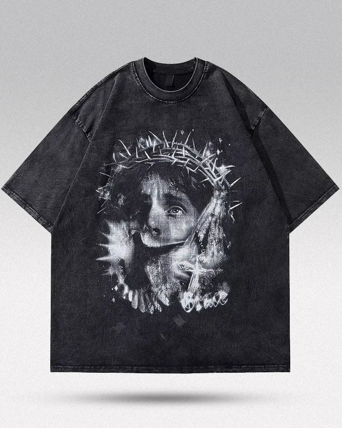 Men’s retro oversized t-shirt ’Faith’ - M