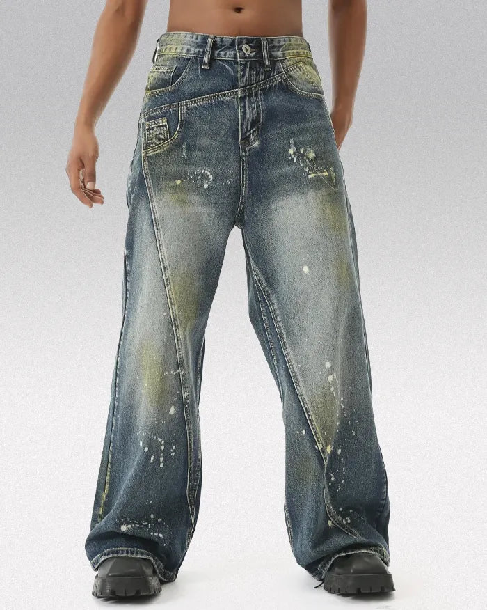 Men’s wide leg jeans ’Quark’ - Blue / S