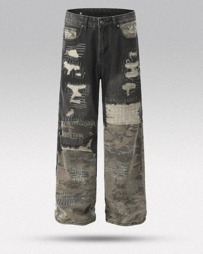 Patchwork jeans ’Alpha’ - black / S