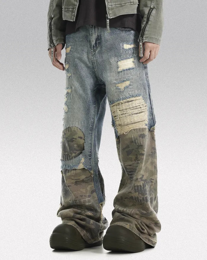 Patchwork jeans ’Alpha’ - Blue / S