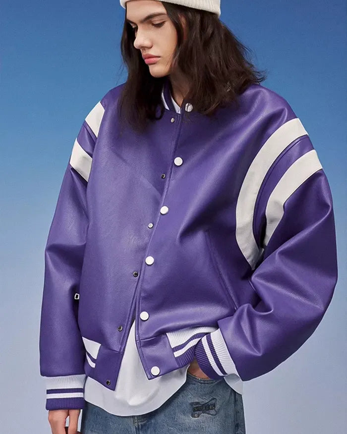 Pu Leather Bomber Jacket ’Horizon’