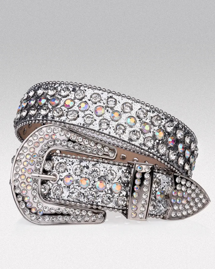 Silver Rhinestone Belt ’Dash’ - 105cm / 41inches