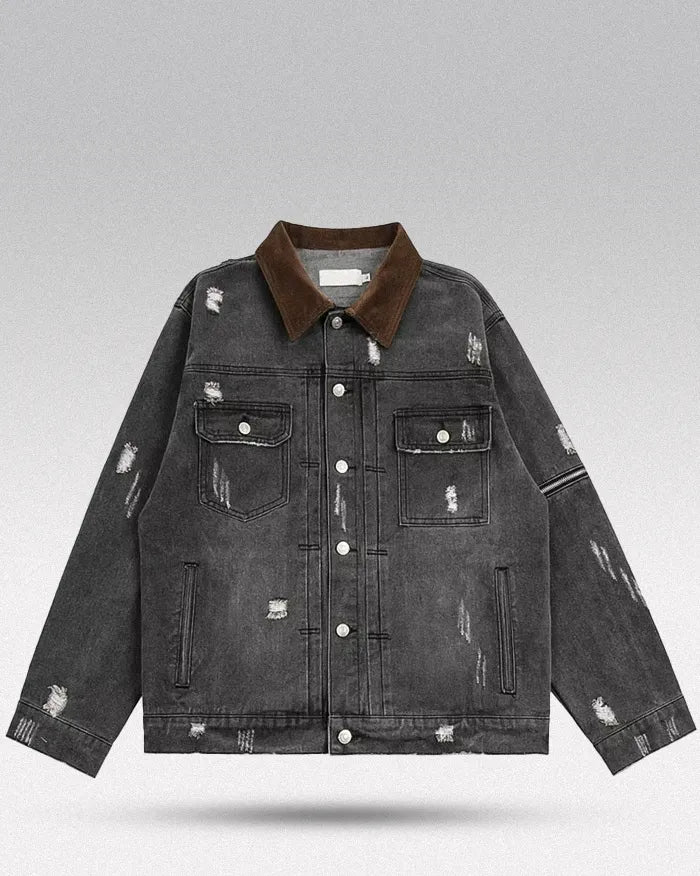Vintage Denim Jacket ’Raven’ - Black / M