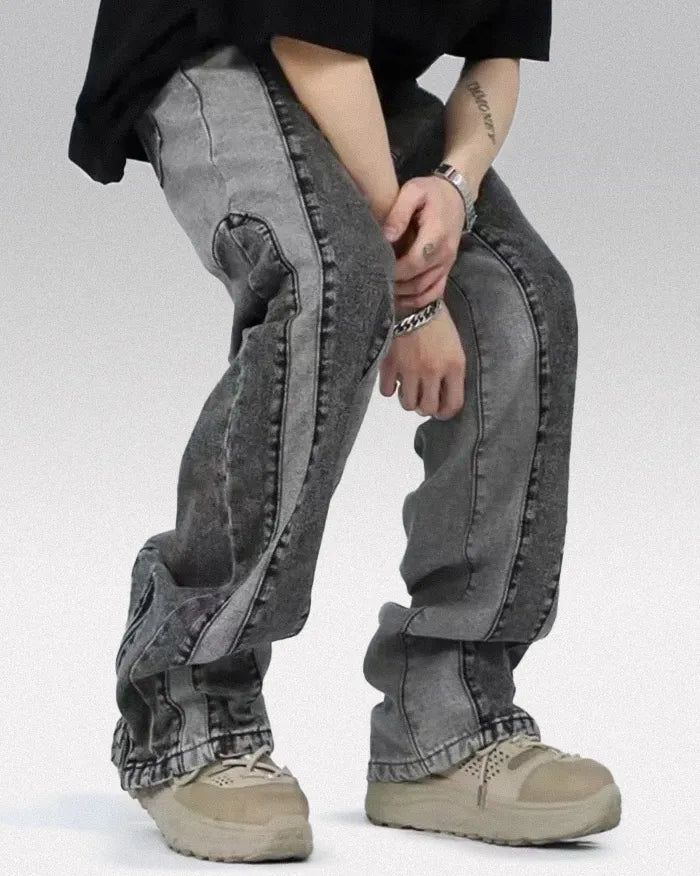 Washed trousers ’Delta’ - Black / S