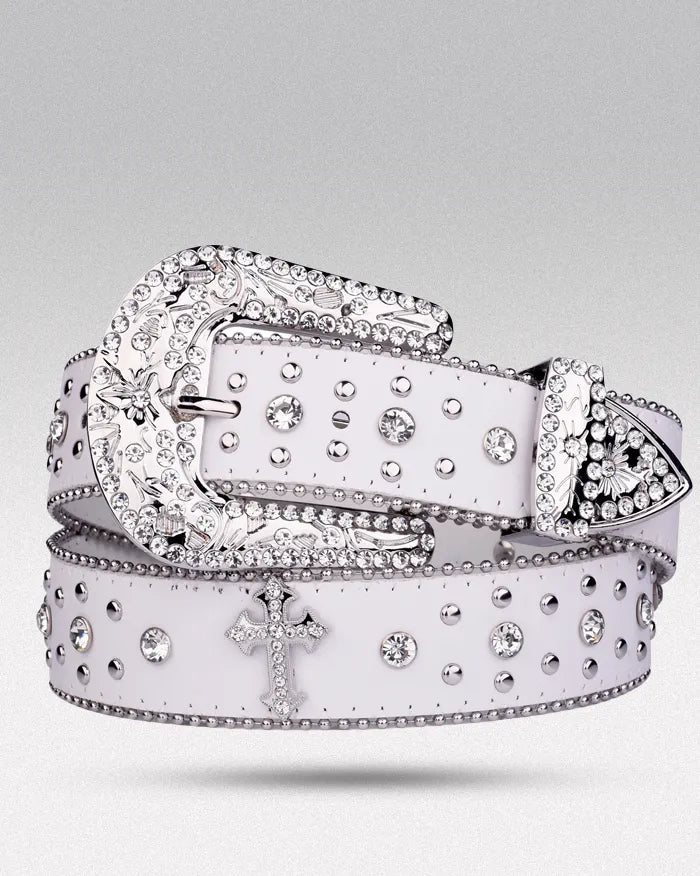 White Y2k belt ’Cryo’ - 105cm / 41inches