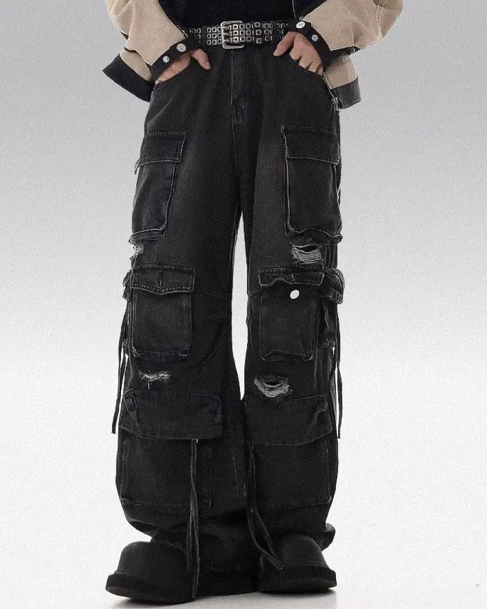 Y2k baggy pants ’Nova’ - Black / S