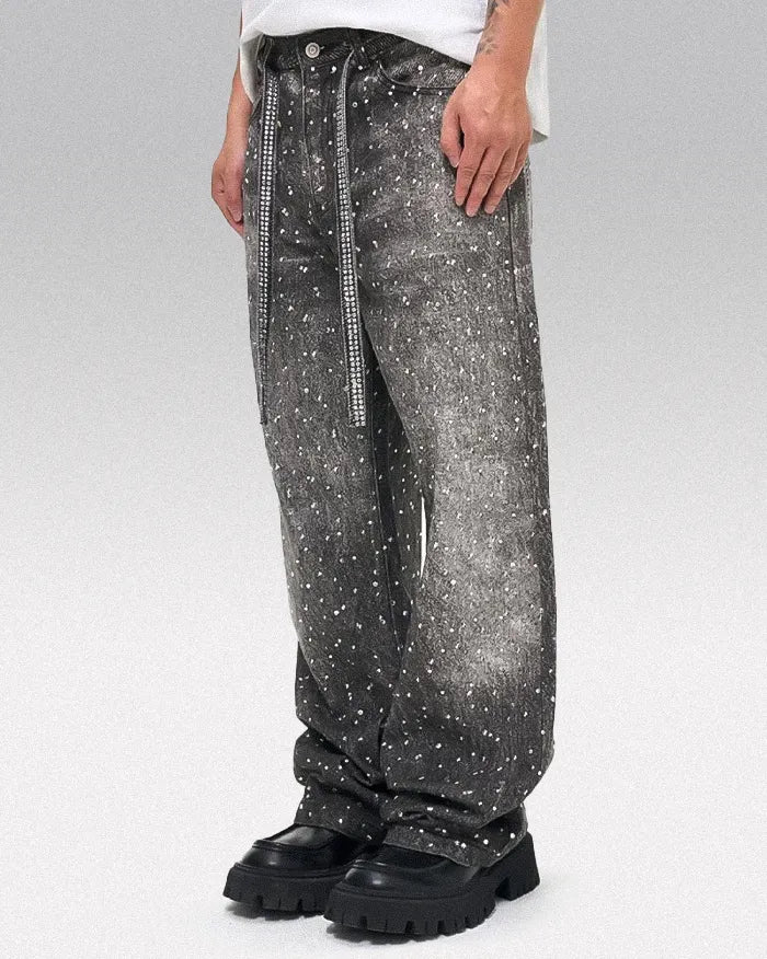 Y2k washed jeans ’Celestial’ - black / M